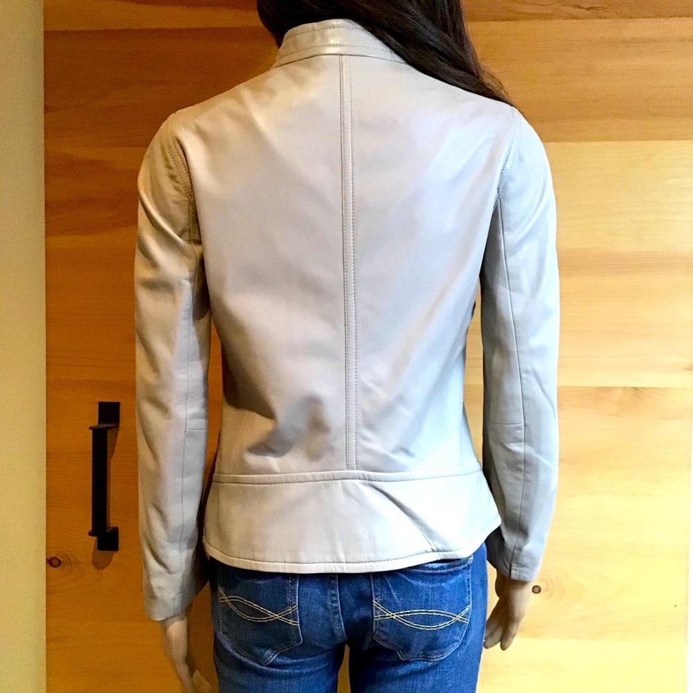 NWOT AUTHENTIC COACH SOFT LEATHER BOMBER NEUTRAL COLOR COAT - Picture 2 of 11